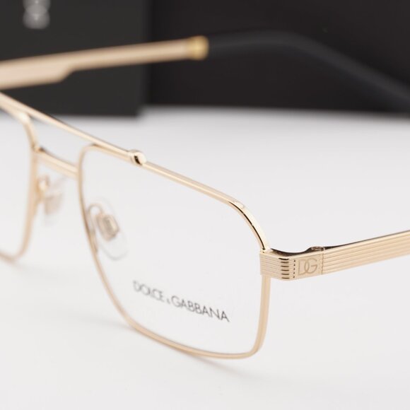Dolce & Gabbana DG1345 02 Rectangle Eyeglasses 56mm - Gold - Picture 7 of 10